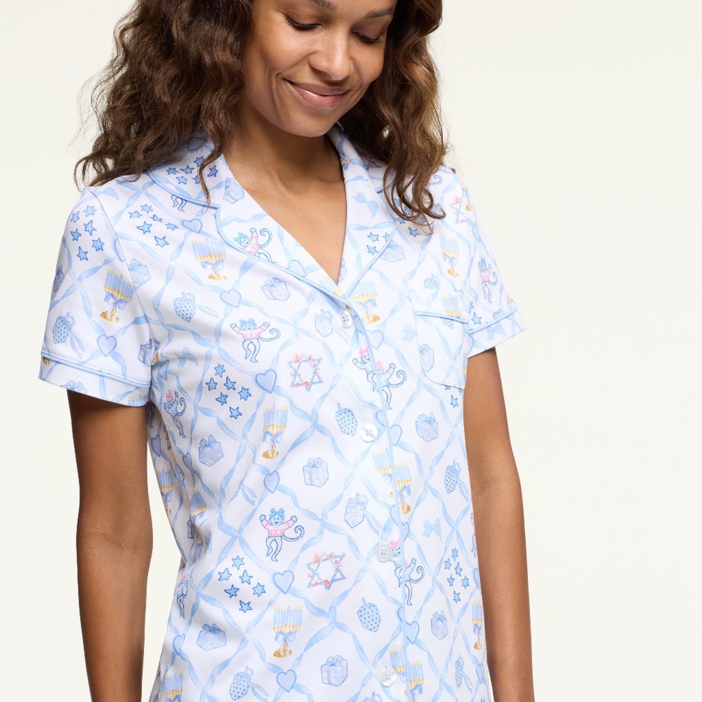 Roller Rabbit Starry Nights Lattice Polo Pajamas Size XSBLUE / XS